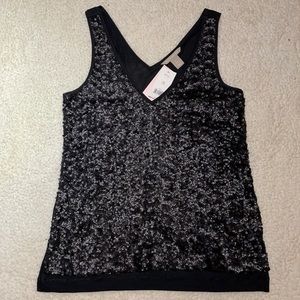 Banana Republic black sequin tank